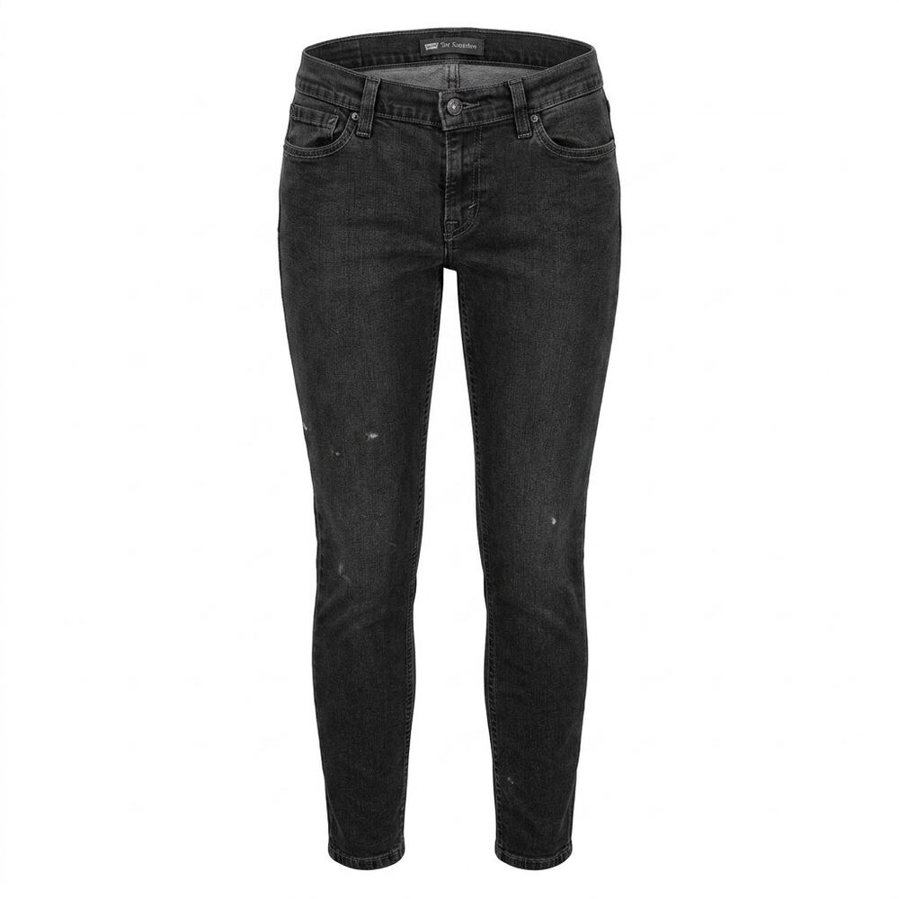 Levi's 524 Too Superlow Black Low Rise Denim Skinny Jeans Women Size 11